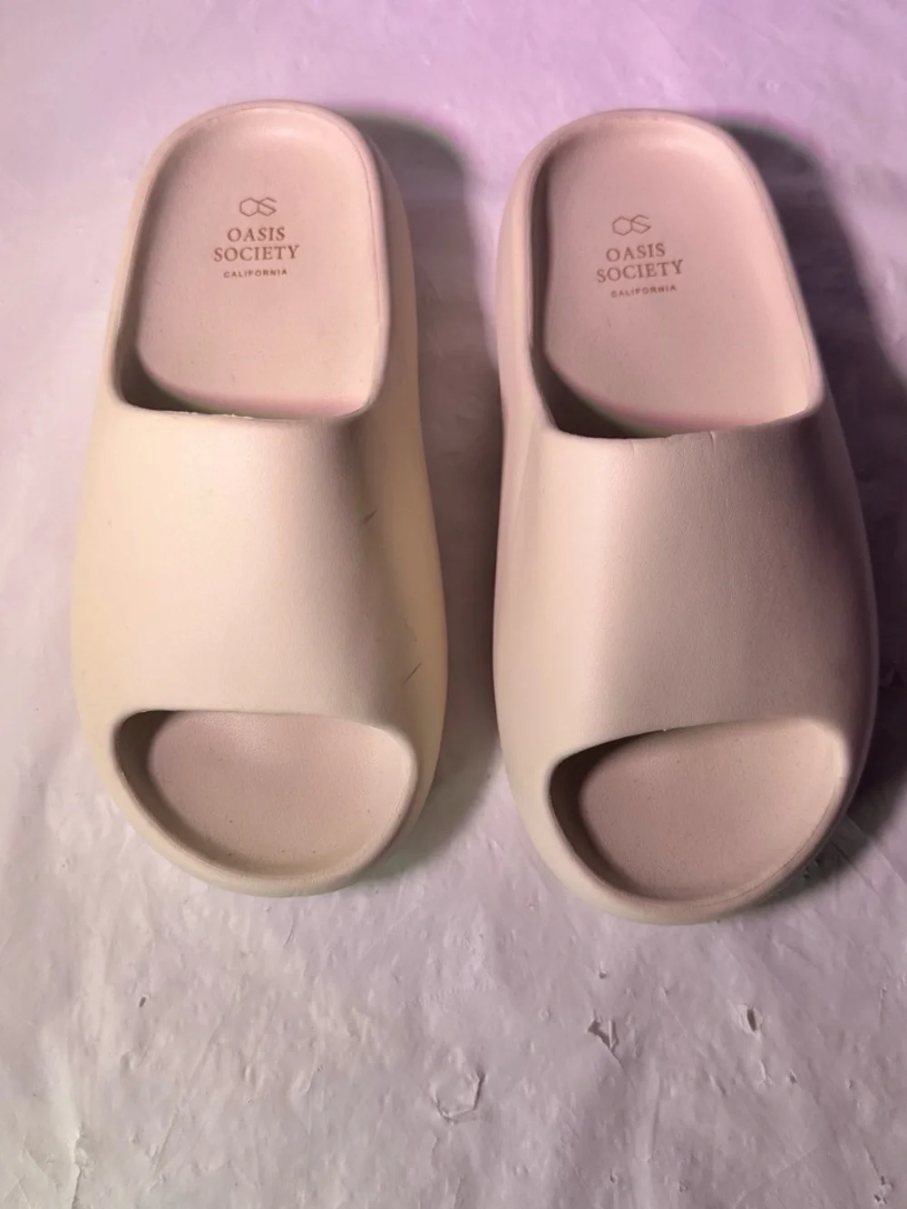 Society Women’s Cream Slide Sandals